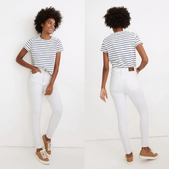 Madewell Denim - Madewell High-Rise Skinny Jeans in Pure White With Magic Pockets Size 30